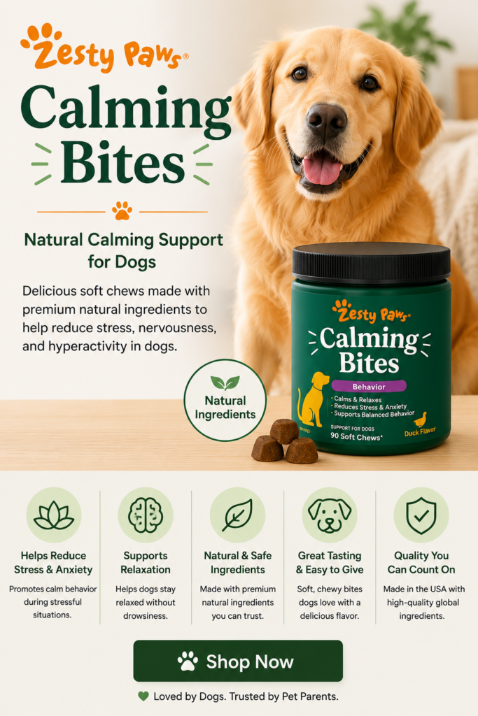 Zesty Paws Calming Bites for dog anxiety relief