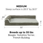 FurHaven Deluxe Chaise dog bed size and shape reference
