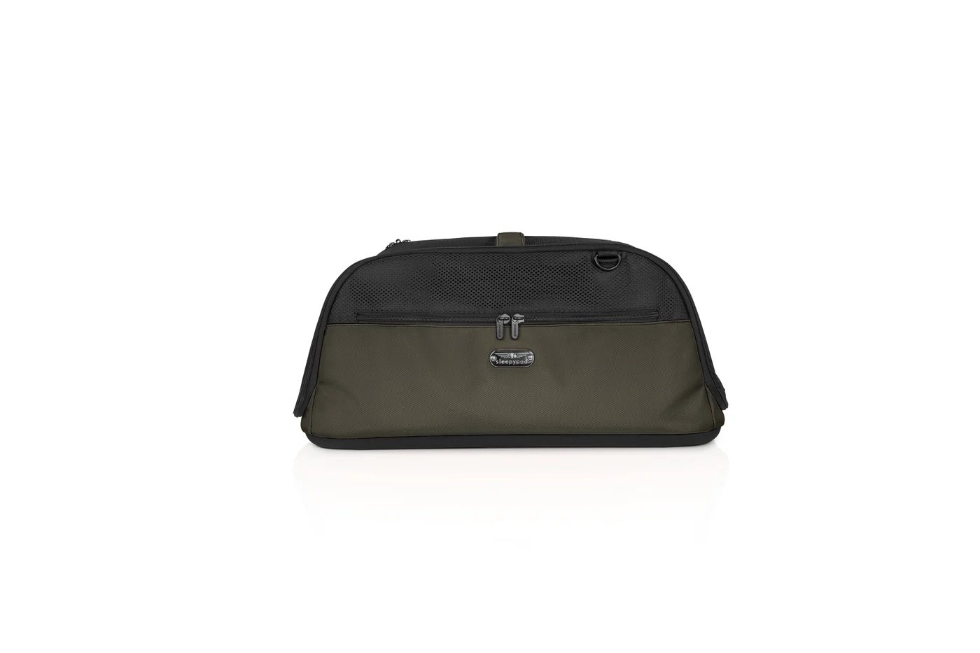 Sleepypod Air in-cabin pet carrier in olive green exact front product view