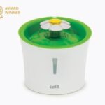 Original green Catit Flower Fountain shown from multiple exact product angles