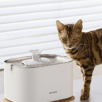 Petlibro Petlibro Luma water fountain with tabby cat by white unit; Petlibro Luma odor control luma smart litter box petlibro litter box automatic litter box self cleaning cat litter box self cleaning litter box best cat litter box for odor control best litter box for odor control litter box deodorizer