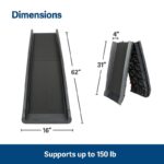 PetSafe Happy Ride folding ramp dimensions and folded storage view