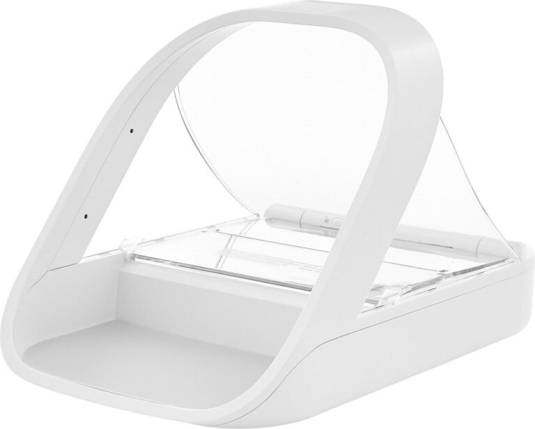 SureFeed Microchip Pet Feeder exact front angled product view with clear lid